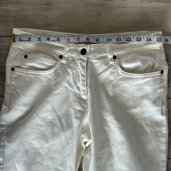 Eileen Fisher size XS white organic cotton boot cut jeans - Picture 6 of 9